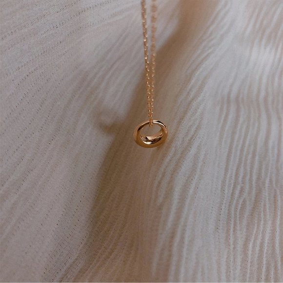 *NEW Yellow Gold Round Pendant Chain Necklace - Picture 3 of 9
